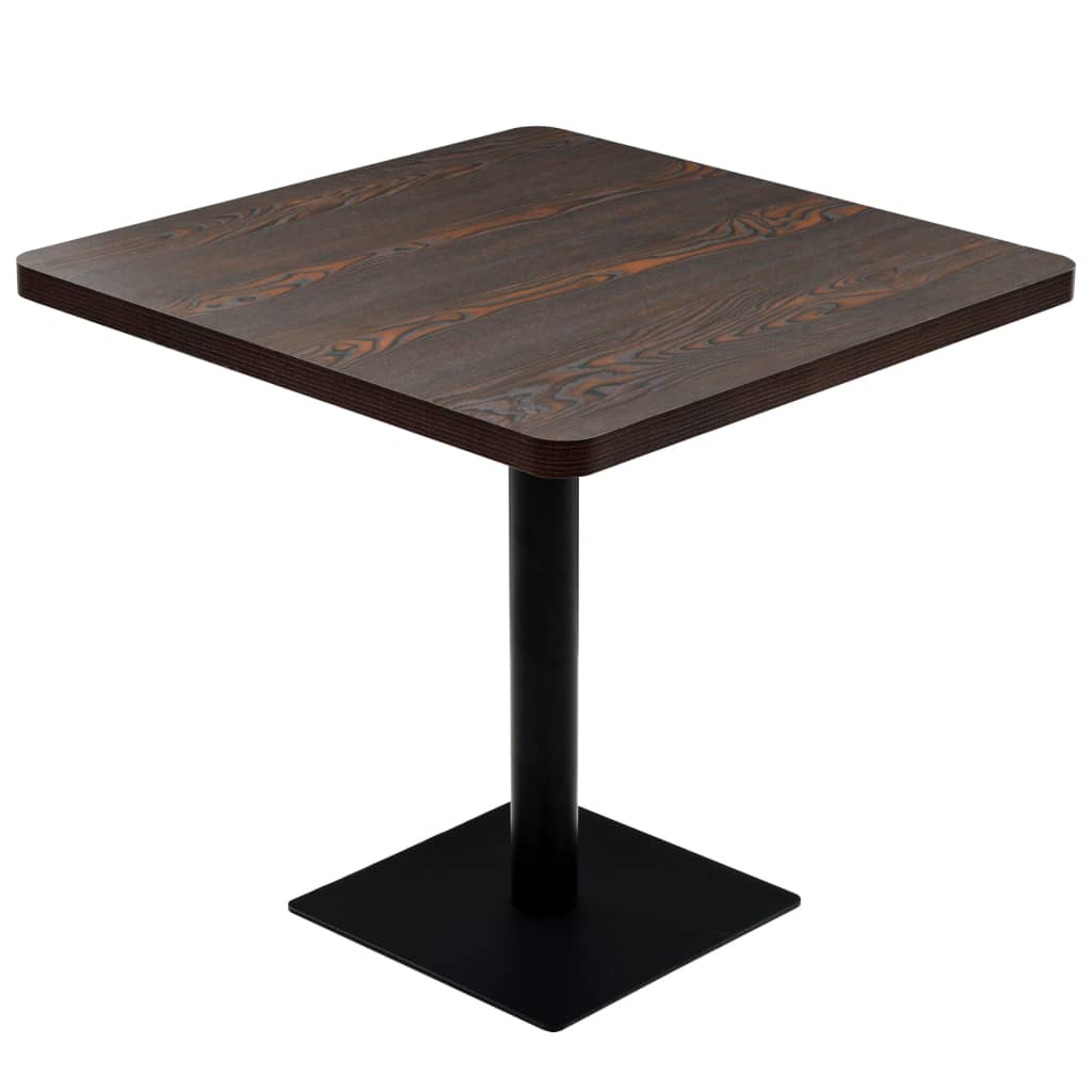 Tavolo Bistrot MDF e Acciaio Quadrato 80x80x75 cm Cenere Scura | homemem39