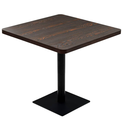 Tavolo Bistrot MDF e Acciaio Quadrato 80x80x75 cm Cenere Scura | homemem39