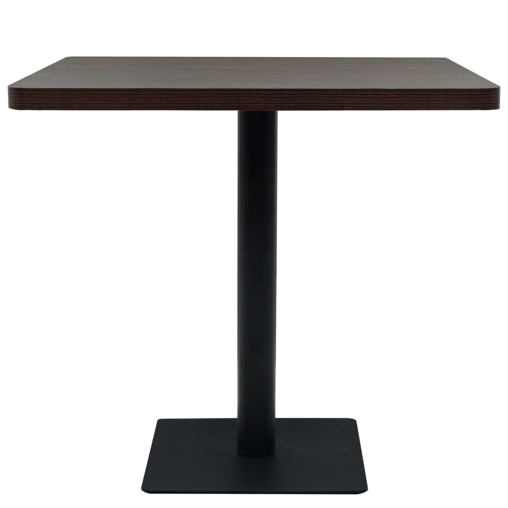 Tavolo Bistrot MDF e Acciaio Quadrato 80x80x75 cm Cenere Scura | homemem39