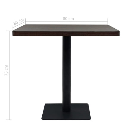 Tavolo Bistrot MDF e Acciaio Quadrato 80x80x75 cm Cenere Scura | homemem39