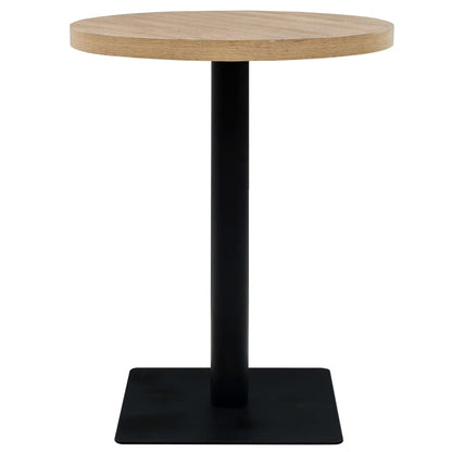 Tavolo Bistrot in MDF e Acciaio Rotondo 60x75 cm Colore Rovere | homemem39