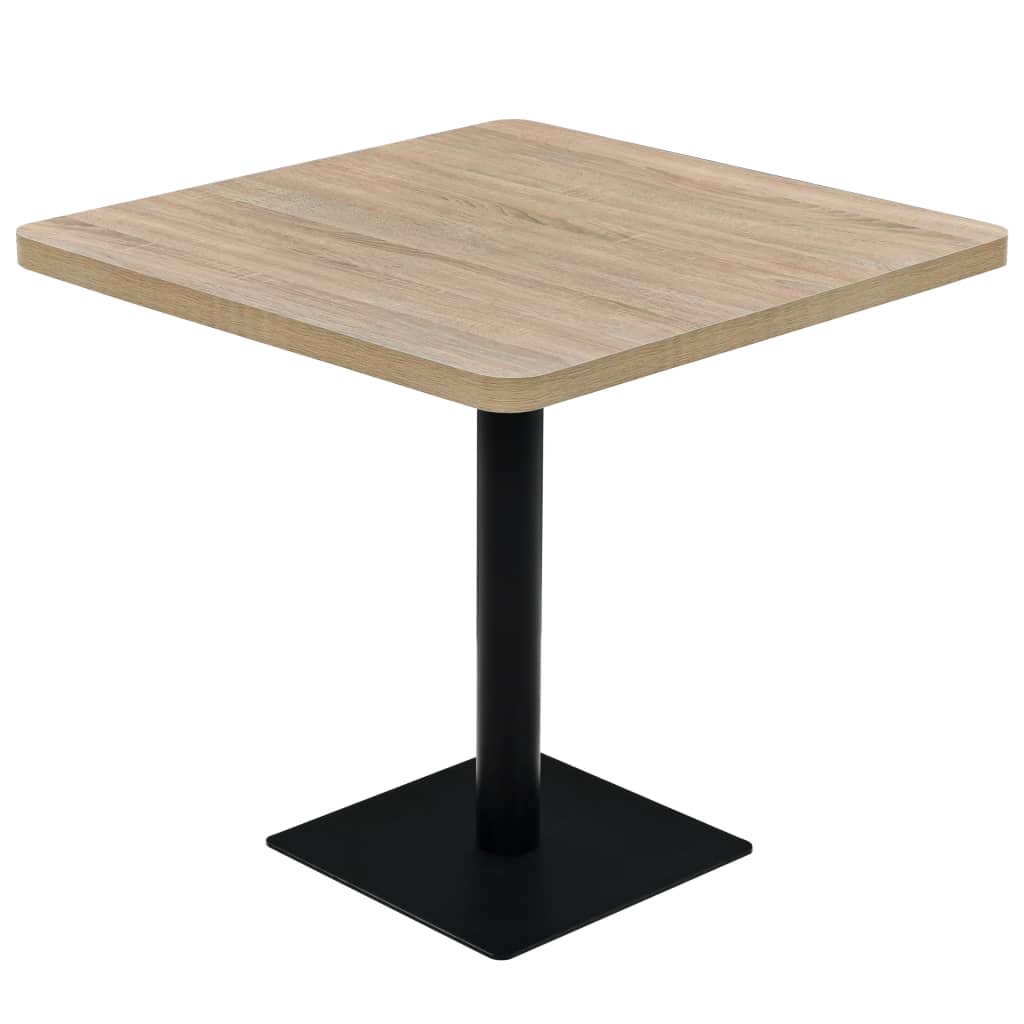 Tavolo Bistrot MDF e Acciaio Quadrato 80x80x75 cm Color Rovere | homemem39