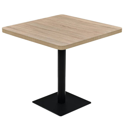 Tavolo Bistrot MDF e Acciaio Quadrato 80x80x75 cm Color Rovere | homemem39