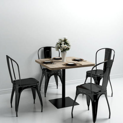 Tavolo Bistrot MDF e Acciaio Quadrato 80x80x75 cm Color Rovere | homemem39