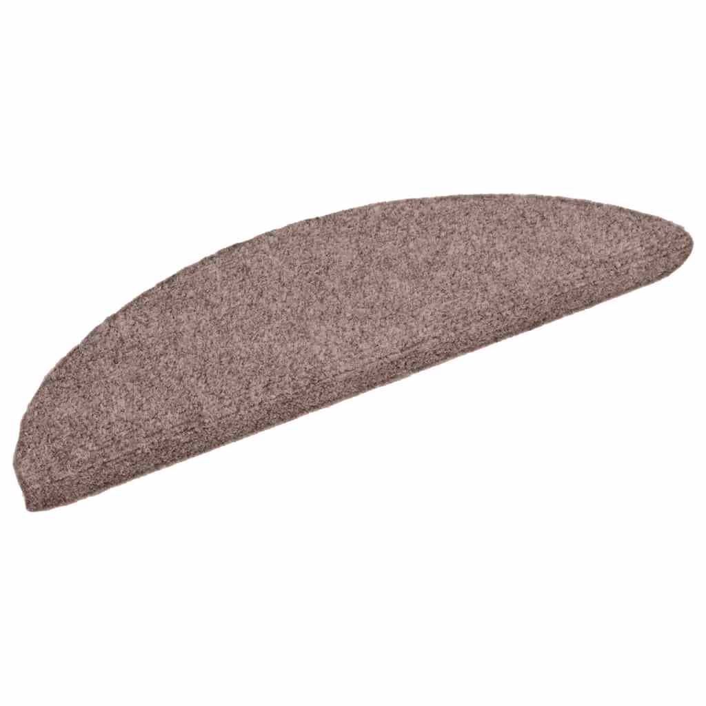 Tappetini per scale autoadesivi 15 pz 56x17x3 cm Marrone Chiaro Semicircolari - homemem39