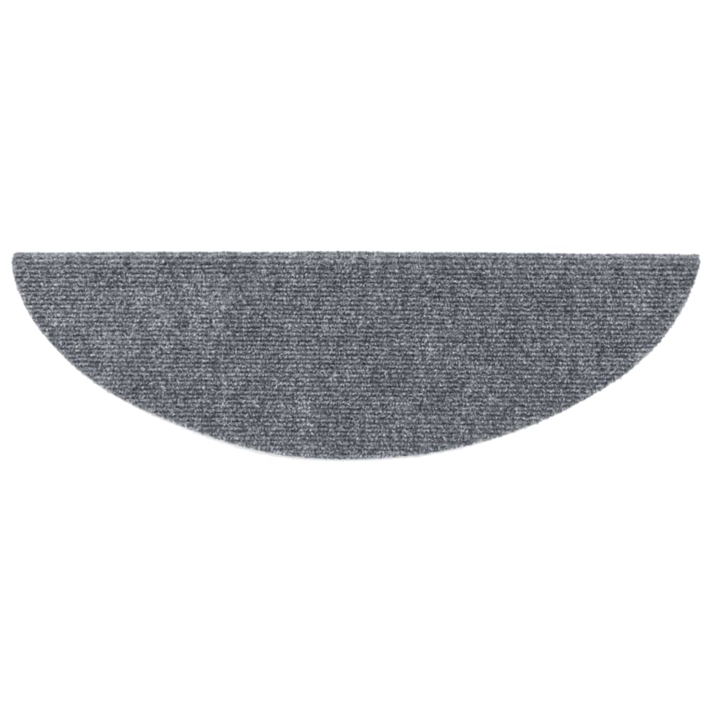Tappetini per scale autoadesivi 15 pz 56x17x3 cm Grigio chiaro semicircolari - homemem39