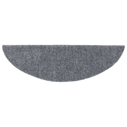 Tappetini per scale autoadesivi 15 pz 56x17x3 cm Grigio chiaro semicircolari - homemem39