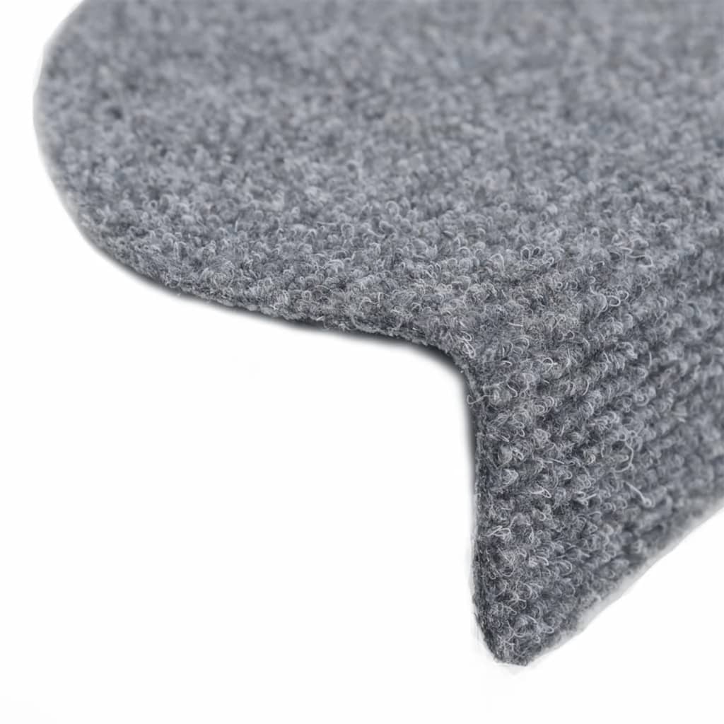 Tappetini per scale autoadesivi 15 pz 56x17x3 cm Grigio chiaro semicircolari - homemem39