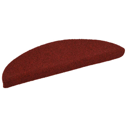 Tappetini per scale autoadesivi 15 pz 56x17x3 cm Bordeaux Rosso Semicircolari - homemem39