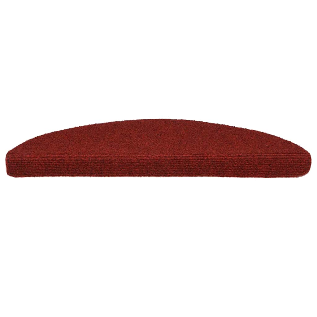 Tappetini per scale autoadesivi 15 pz 56x17x3 cm Bordeaux Rosso Semicircolari - homemem39