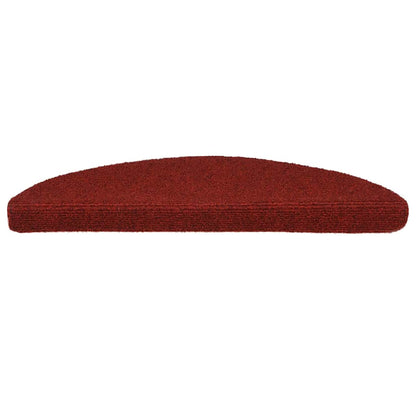 Tappetini per scale autoadesivi 15 pz 56x17x3 cm Bordeaux Rosso Semicircolari - homemem39