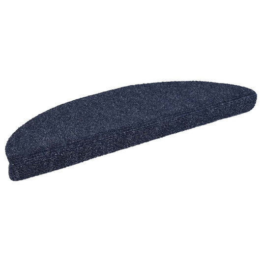 Tappetini per scale autoadesivi 15 pz 56x17x3 cm blu semicircolari - homemem39