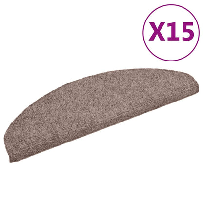 Tappetini per scale autoadesivi 15 pz 65x21x4 cm Marrone Chiaro semicircolari grandi - homemem39