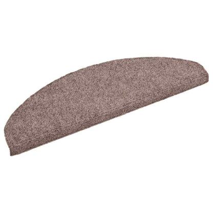 Tappetini per scale autoadesivi 15 pz 65x21x4 cm Marrone Chiaro semicircolari grandi - homemem39