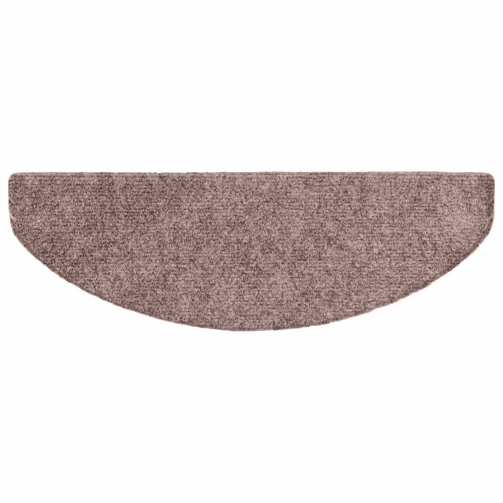 Tappetini per scale autoadesivi 15 pz 65x21x4 cm Marrone Chiaro semicircolari grandi - homemem39