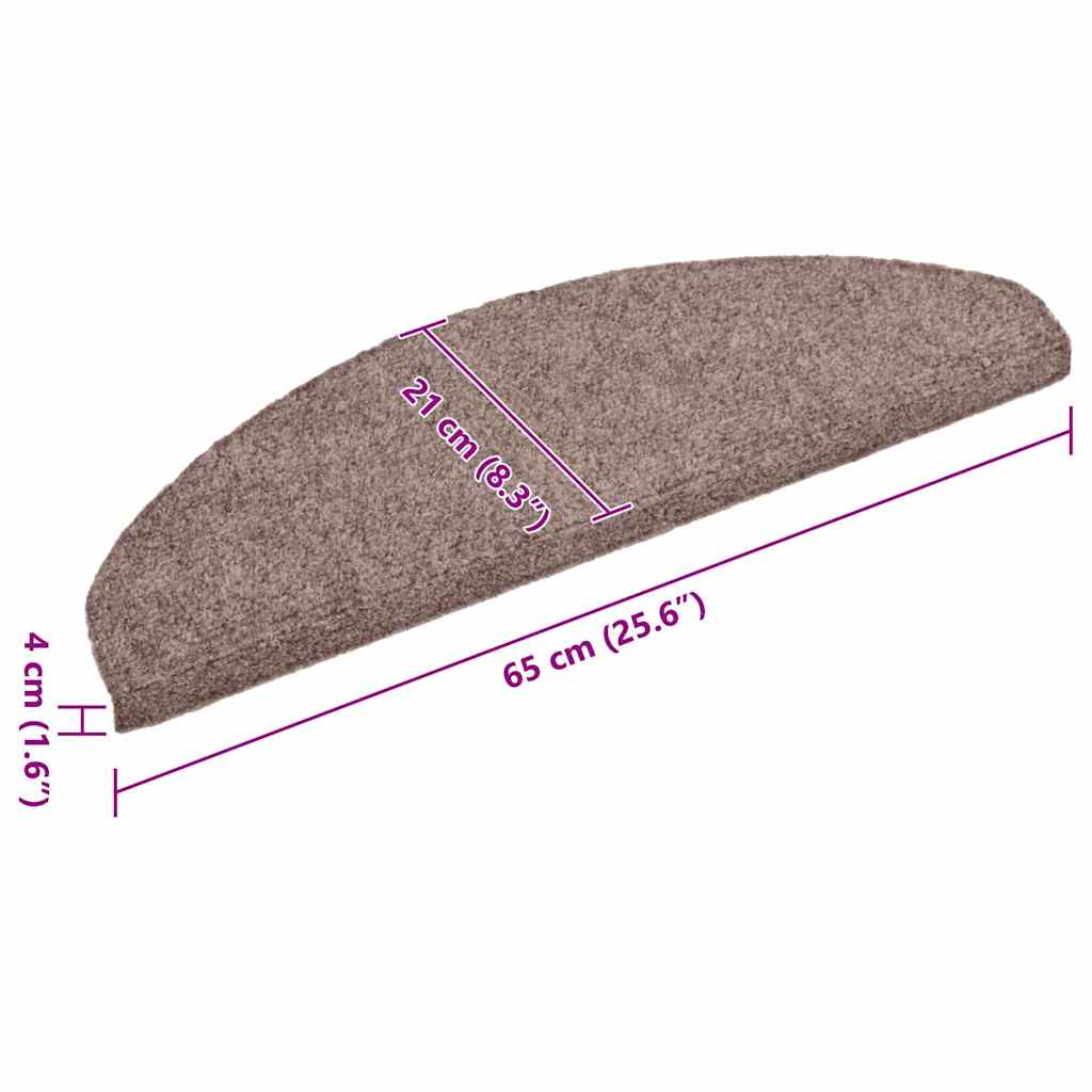Tappetini per scale autoadesivi 15 pz 65x21x4 cm Marrone Chiaro semicircolari grandi - homemem39