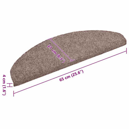 Tappetini per scale autoadesivi 15 pz 65x21x4 cm Marrone Chiaro semicircolari grandi - homemem39