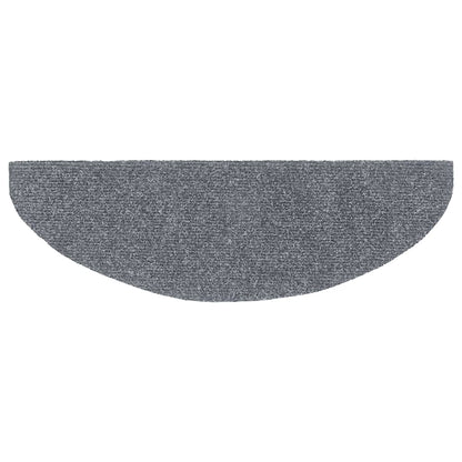 Tappetini per scale autoadesivi 15 pz 65x21x4 cm Grigio chiaro Semicircolari Grandi - homemem39