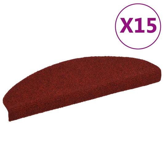 Tappetini Autoadesivi per Scale 15 pz 65x21x4 cm Rosso - homemem39