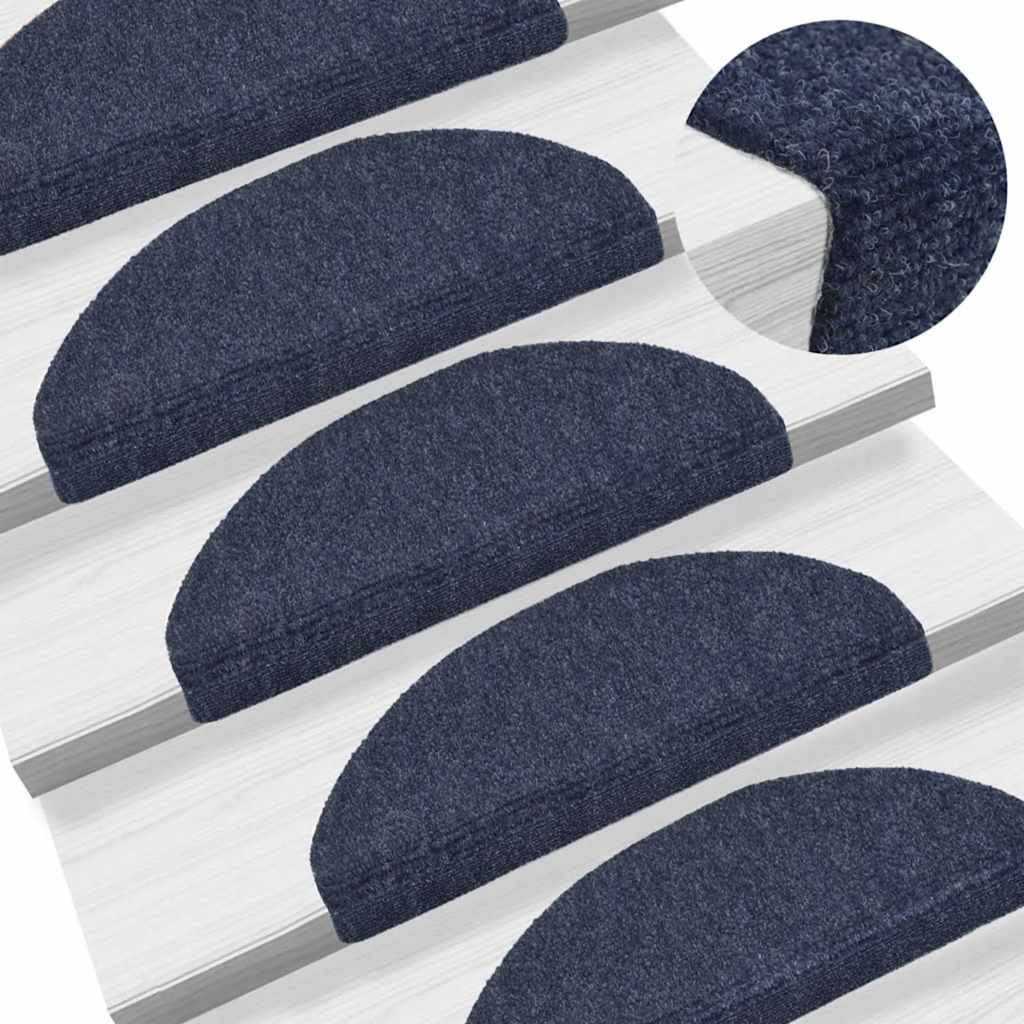 Tappetini per scale autoadesivi 15 pz 65x21x4 cm blu semicircolari grandi - homemem39