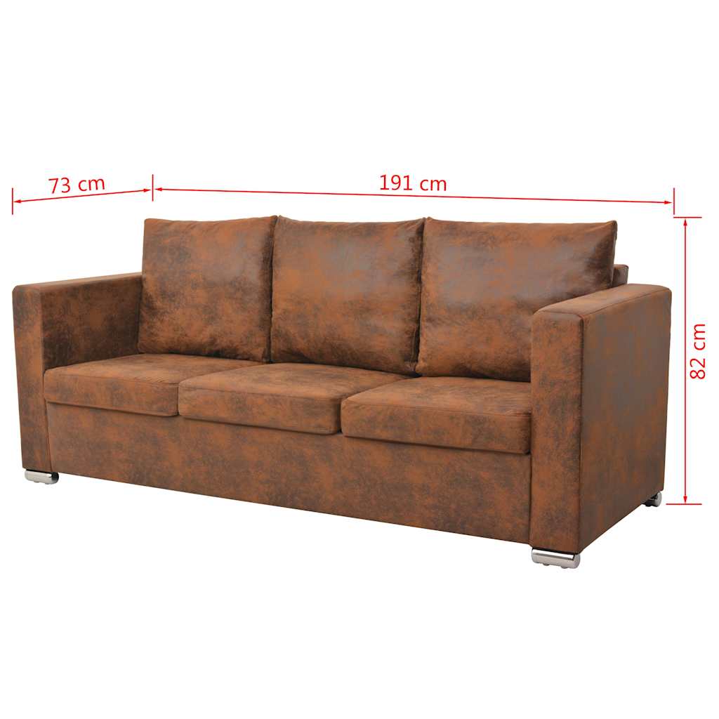 Set Divani 2 pz in Pelle Scamosciata Artificiale | homemem39