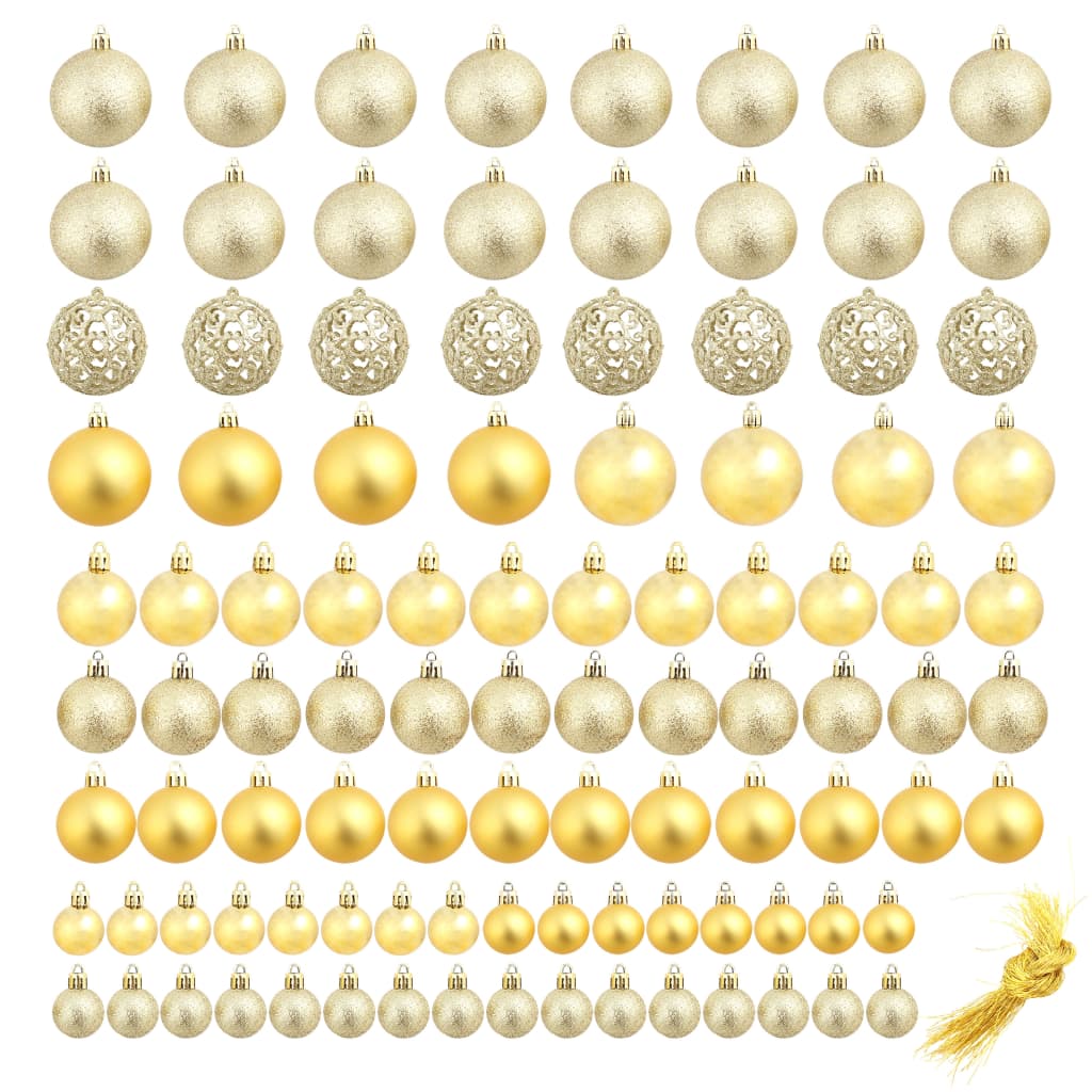 Set Palline di Natale 100 pz 3/4/6 cm Oro | homemem39