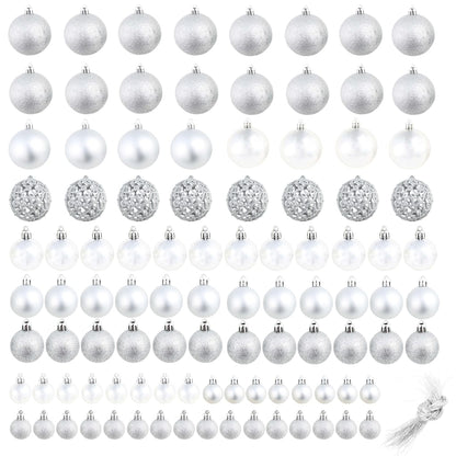 Set Palline di Natale 100 pz 3/4/6 cm Argento | homemem39