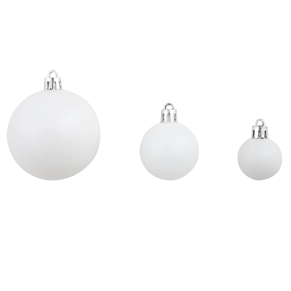 Set Palline di Natale 100 pz 3/4/6 cm Bianco/Grigio
