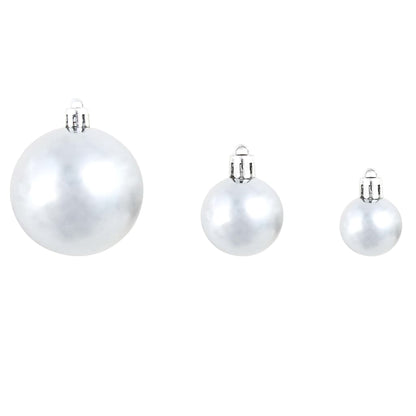 Set Palline di Natale 100 pz 3/4/6 cm Bianco/Grigio | homemem39
