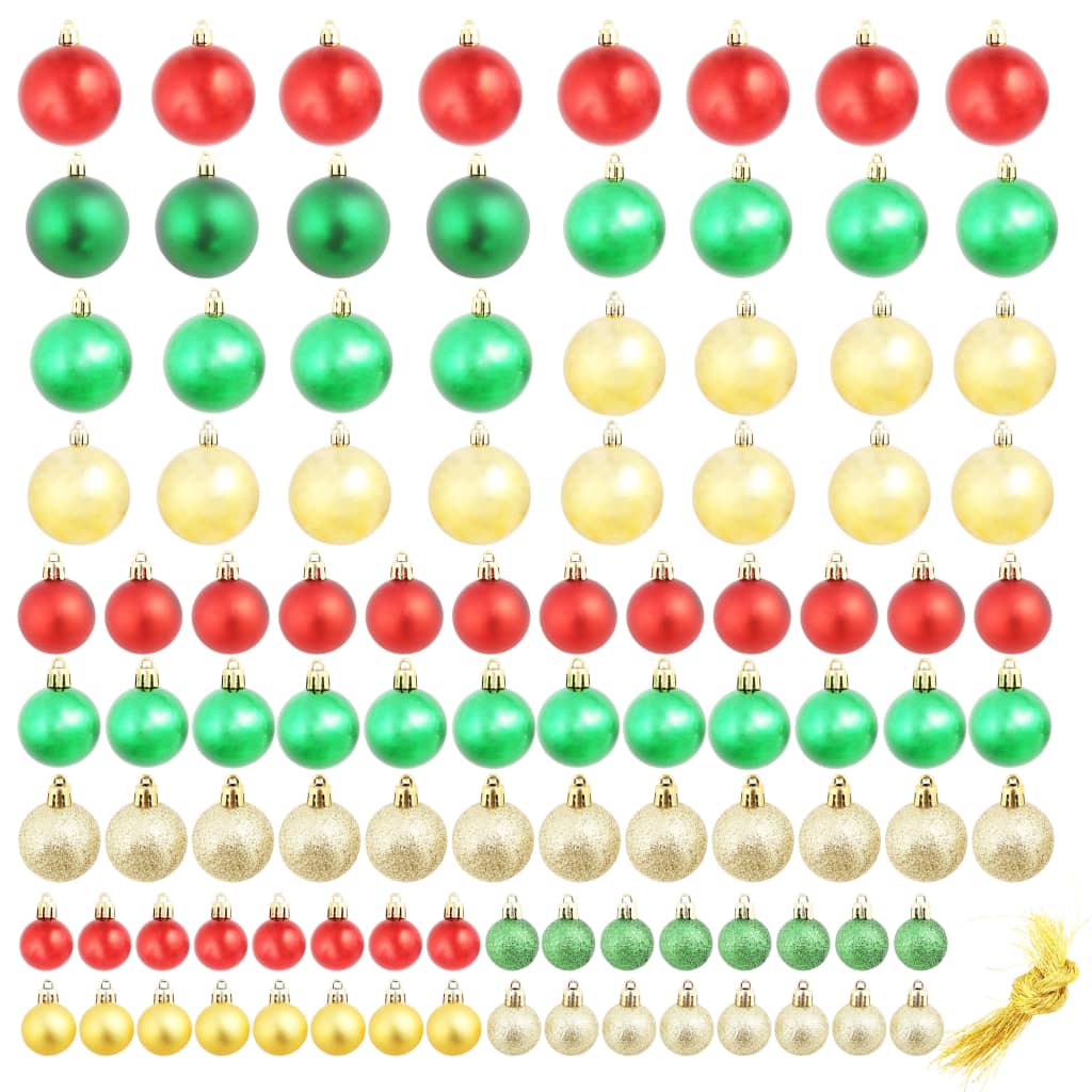 Palline di Natale 100 pz Rosso/Oro/Verde | homemem39
