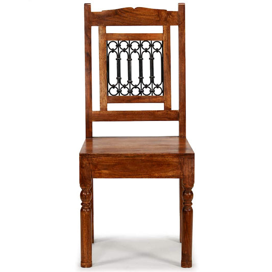 Sedie da Pranzo Classiche 2 pz in Legno Massello Finitura Ambra | homemem39