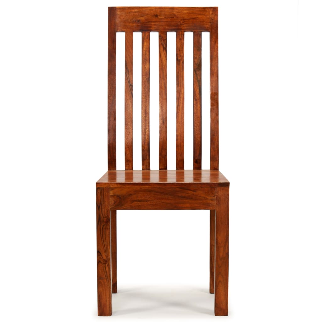 Sedie da Pranzo 2 pz in Legno Massello con Finitura Ambra | homemem39