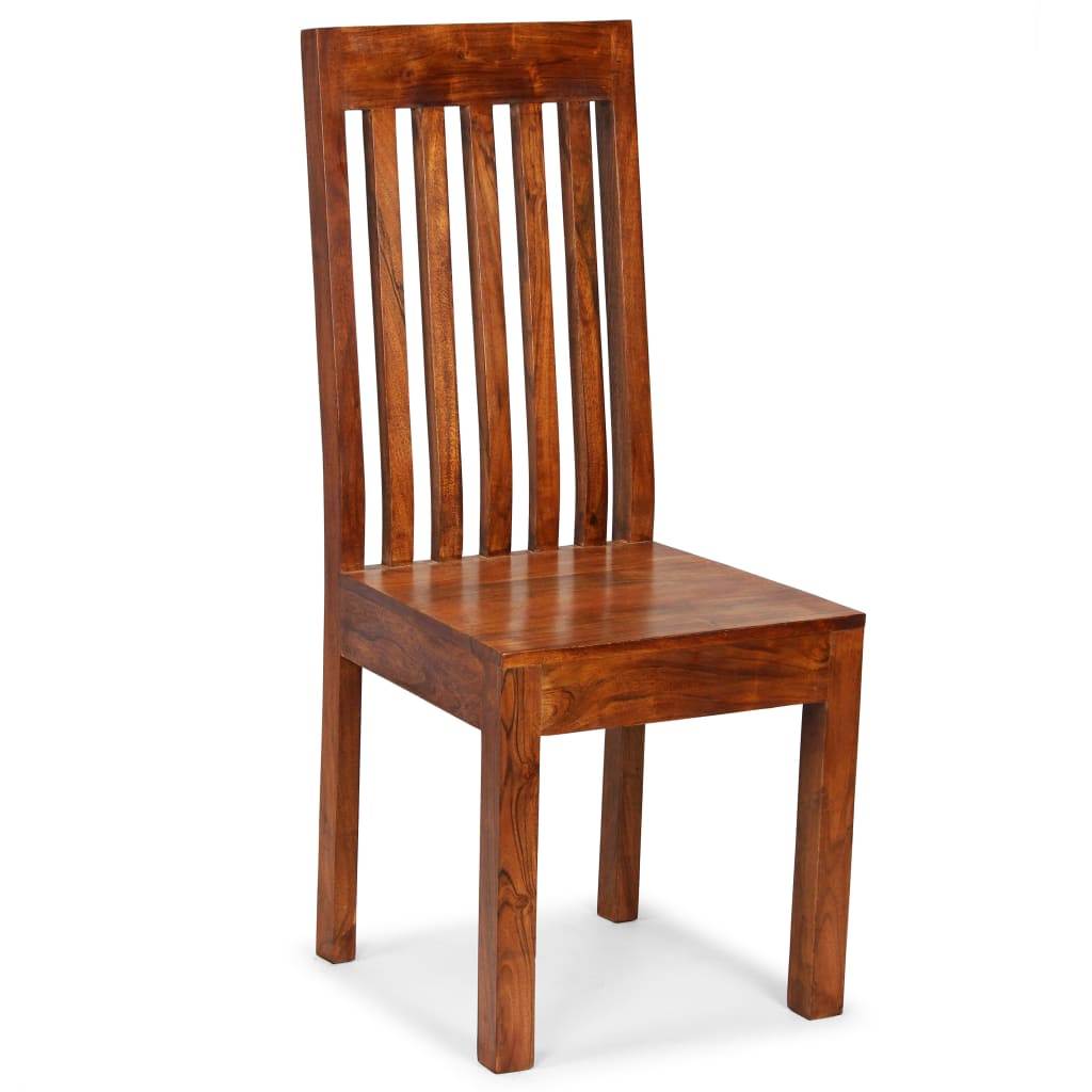 Sedie da Pranzo 2 pz in Legno Massello con Finitura Ambra | homemem39