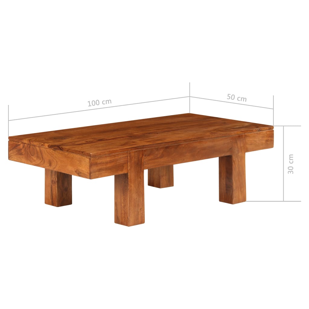 Tavolino da Salotto in Legno Acacia Finitura Ambra 110x55x35 cm | homemem39