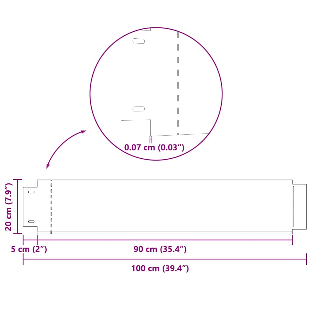 Pannelli Recinzione per Prato 20 pz Acciaio Zincato 100x20 cm | homemem39
