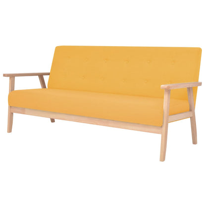 Set di Divani 3 pz in Tessuto Giallo | homemem39