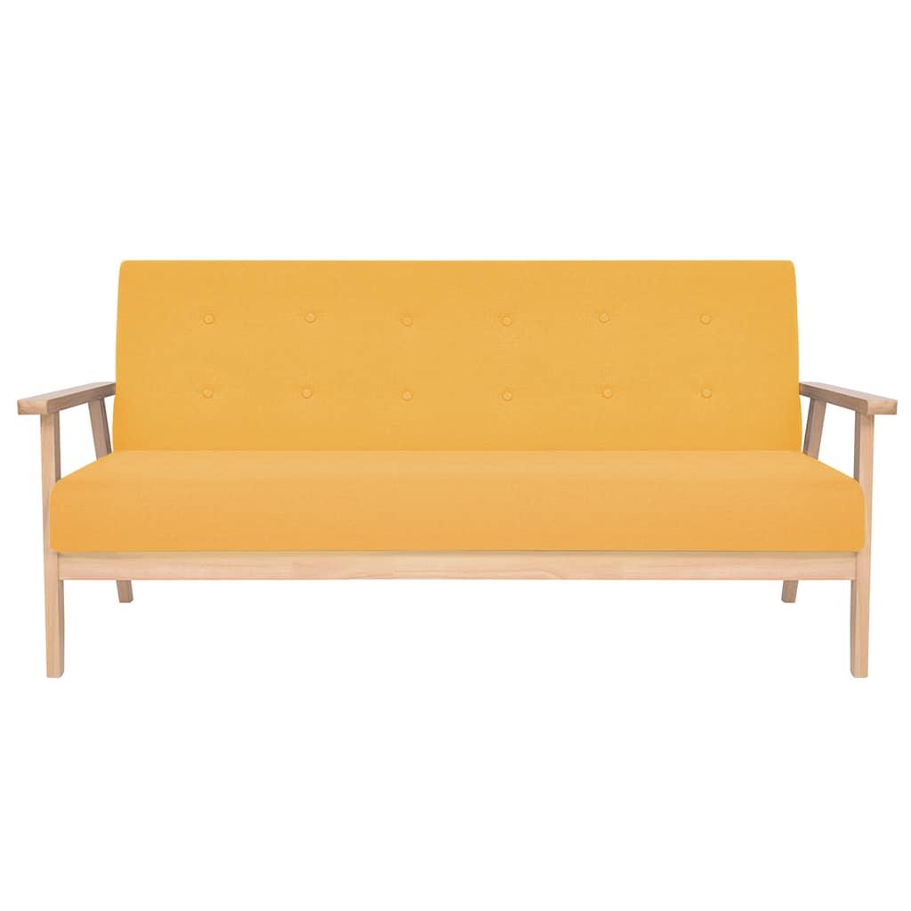 Set di Divani 3 pz in Tessuto Giallo | homemem39