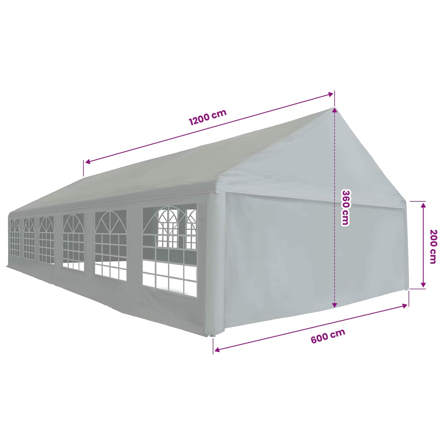 Tessuto per tenda senza struttura Grigio 12 x 6 m PE | homemem39