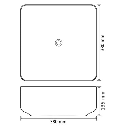 Lavandino Quadrato in Ceramica Nero 38x38x13,5 cm - homemem39