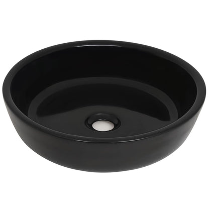 Lavandino Tondo in Ceramica Nero 42x12 cm | homemem39