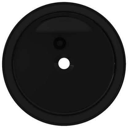Lavandino Tondo in Ceramica Nero 40 x 15 cm - homemem39
