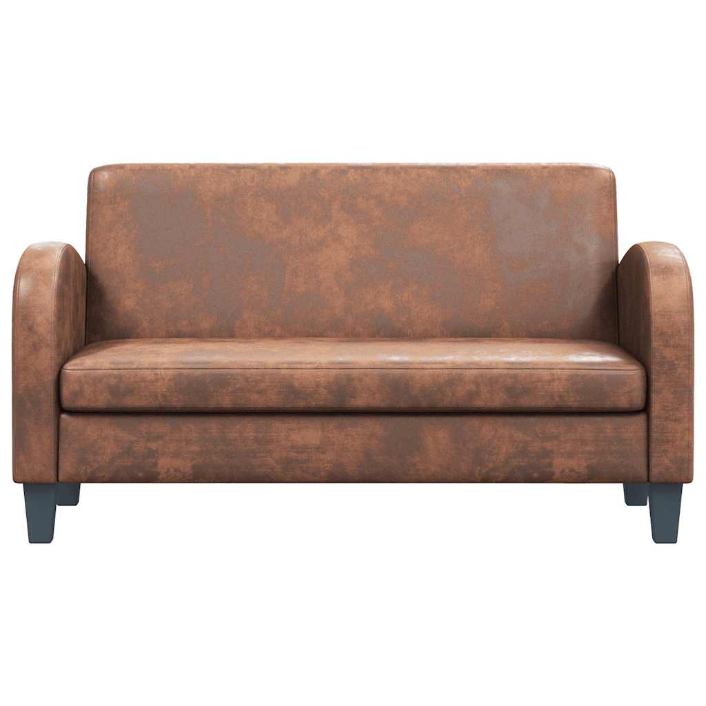 Divano a 2 Posti in Camoscio Artificiale Marrone - homemem39