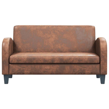 Divano a 2 Posti in Camoscio Artificiale Marrone - homemem39