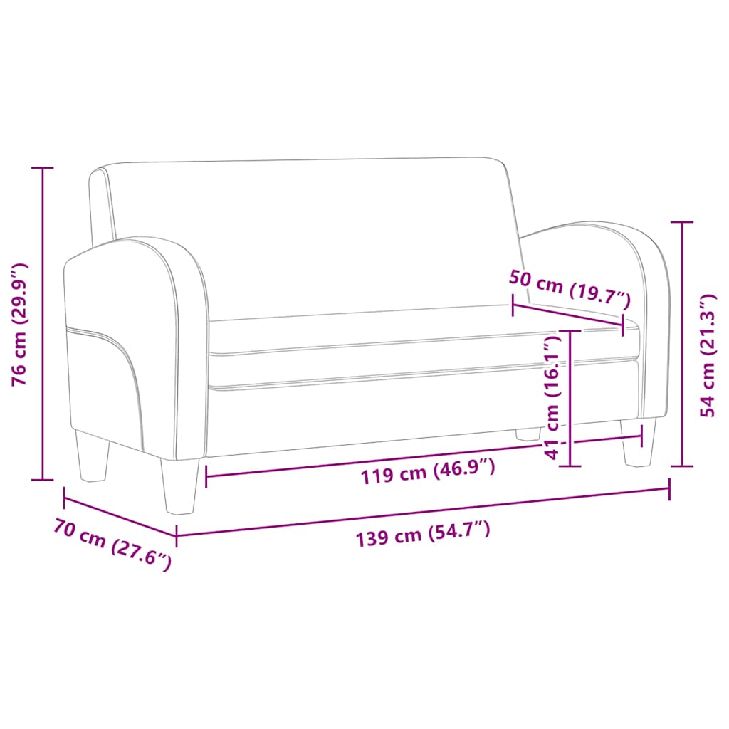 Divano a 2 Posti in Camoscio Artificiale Marrone - homemem39