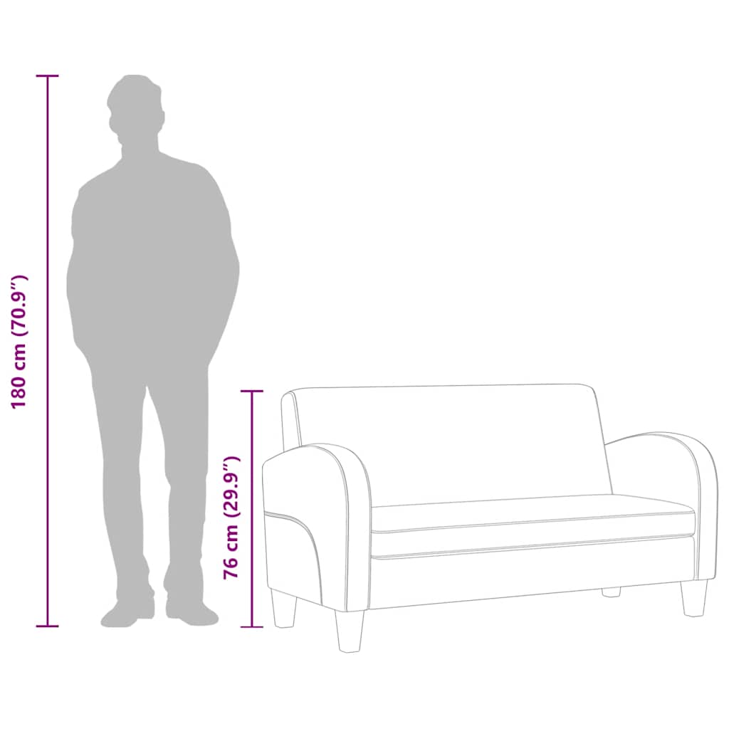 Divano a 2 Posti in Camoscio Artificiale Marrone - homemem39