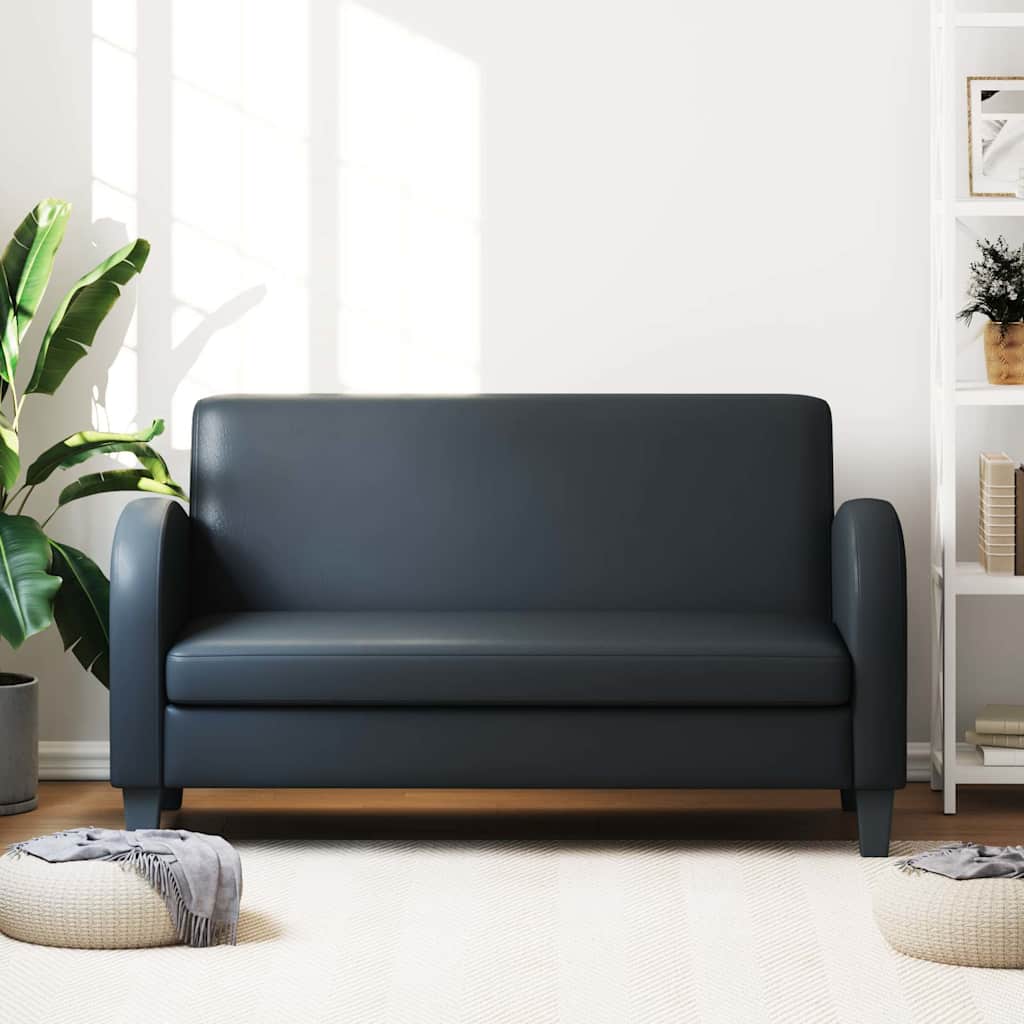 Divano a 2 Posti in Pelle Artificiale Nero - homemem39