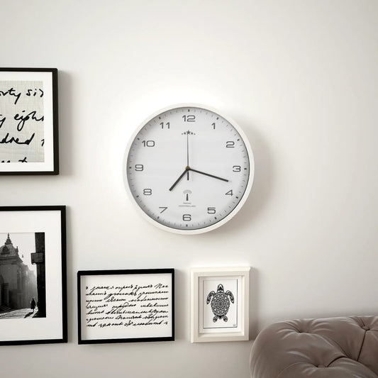 Orologio a Parete Radiocontrollato Movimento Quarzo 31cm Bianco - homemem39