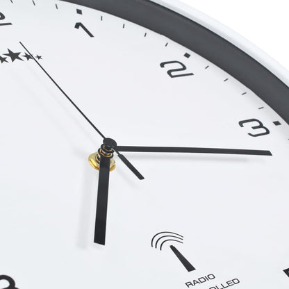 Orologio a Parete Radiocontrollato Movimento Quarzo 31cm Bianco - homemem39