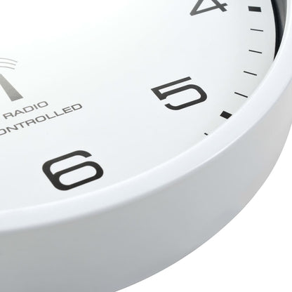 Orologio a Parete Radiocontrollato Movimento Quarzo 31cm Bianco - homemem39