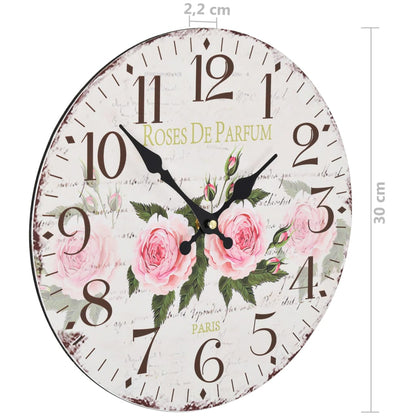 Orologio da Parete Vintage Fiore 30 cm - homemem39